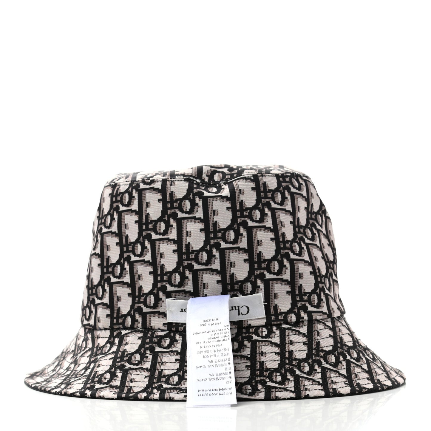 Polyester Cotton Oblique Teddy-D Brim Bucket Hat 57 Black