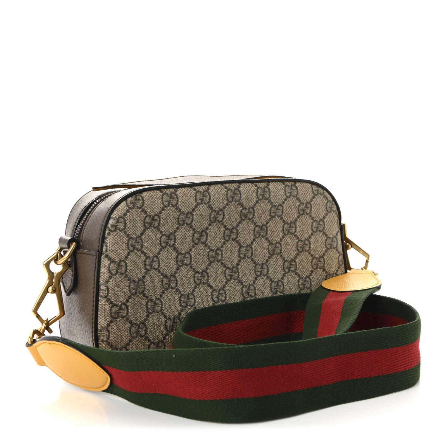 Gucci GG Supreme Monogram Web Neo Vintage Shoulder Bag Beige New Acero Crop 3 of 10