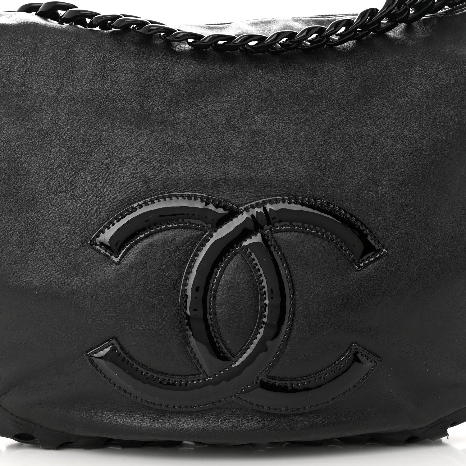 Chanel Calfskin Modern Chain Rhodoid Hobo Black 8 of 10