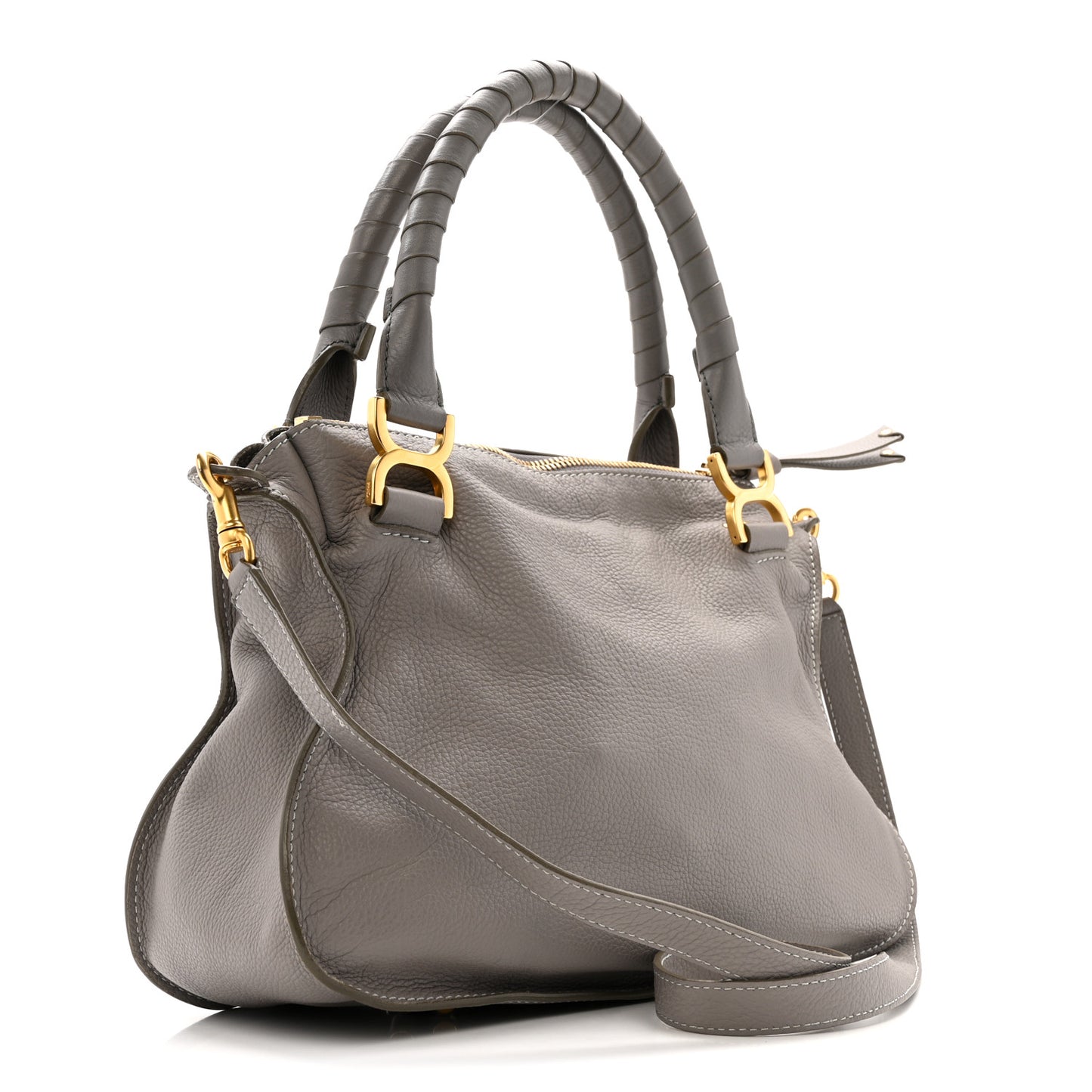 Calfskin Medium Marcie Satchel Cashmere Grey