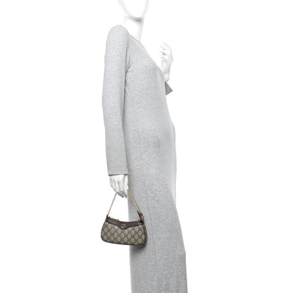 Gucci GG Supreme Monogram Textured Dollar Calfskin Mini Ophidia Chain Bag Beige Ebony 2 of 10