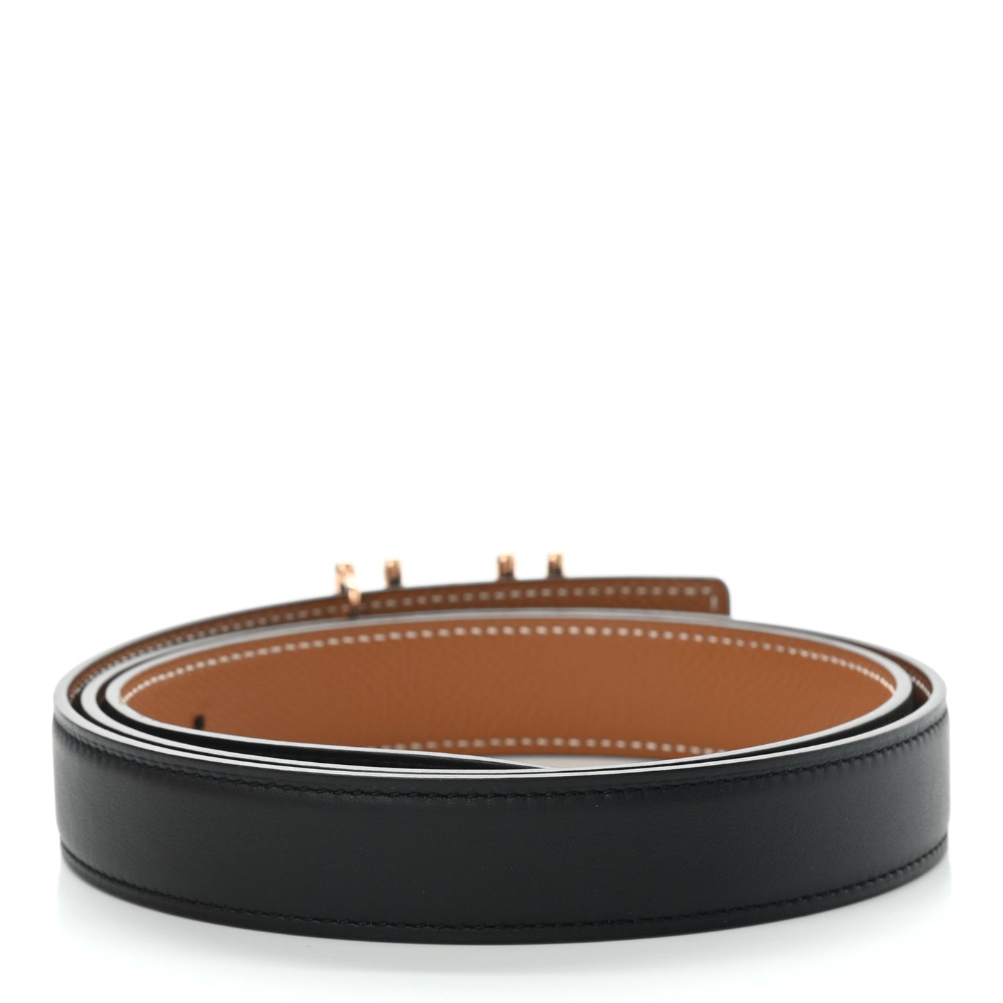 Swift Epsom 24mm H au Carre Twist Belt 90 Black Gold