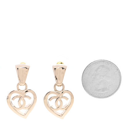 Chanel Metal CC Heart Coco In Love Drop Earrings Gold 2 of 4