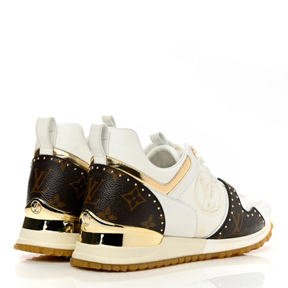 Louis Vuitton Calfskin Monogram Embellished Run Away Sneakers 36 White 4 of 14