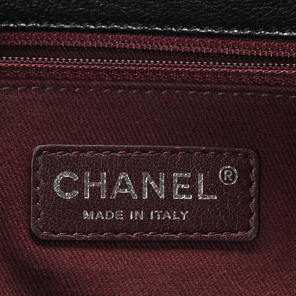 Chanel Shiny Goatskin Quilted Large Double Carry Waist Chain Flap Black 6 of 10