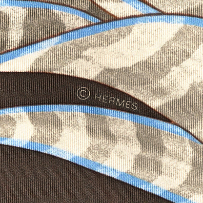 Hermes Silk Index Bromeliaceae Scarf 90 Ebene Bleu Miel 4 of 6