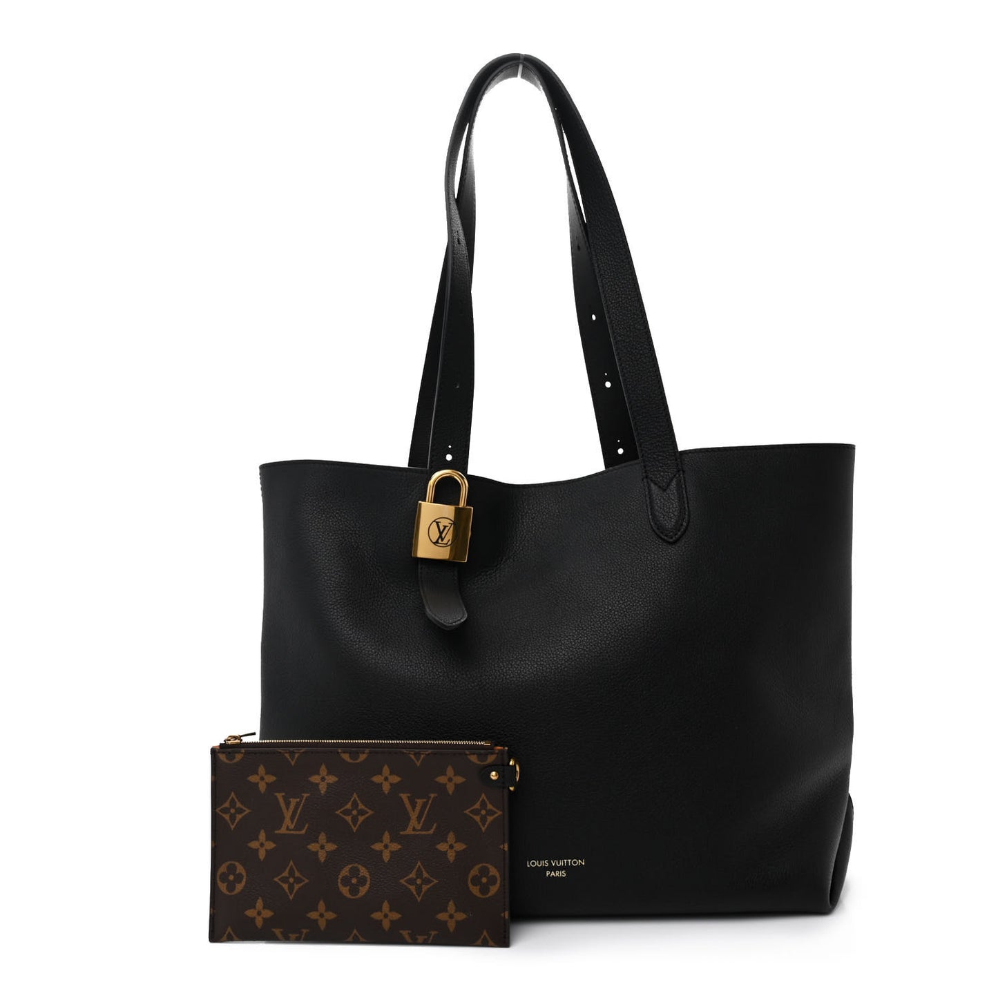 Grained Calfskin Low Key Cabas MM Black