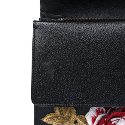 Gucci Calfskin Web Floral Embroidered Medium Dionysus Shoulder Bag Black 5 of 7