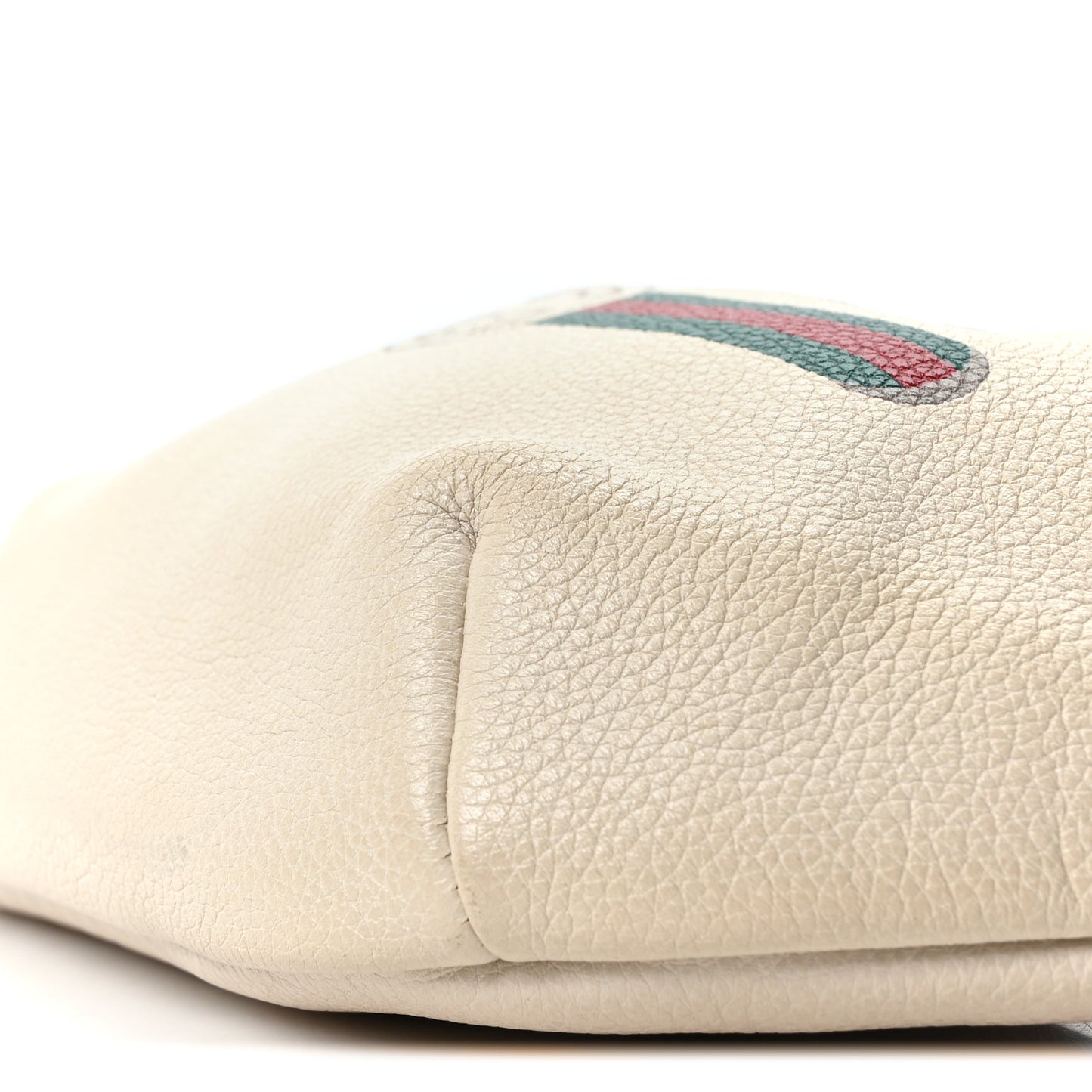 Grained Calfskin Logo Belt Bag White
