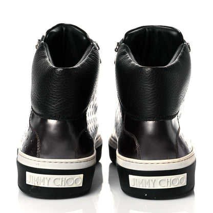 Jimmy Choo Metallic Calfskin Star Embossed Mens High Top Sneaker 42 Bronze 5 of 13