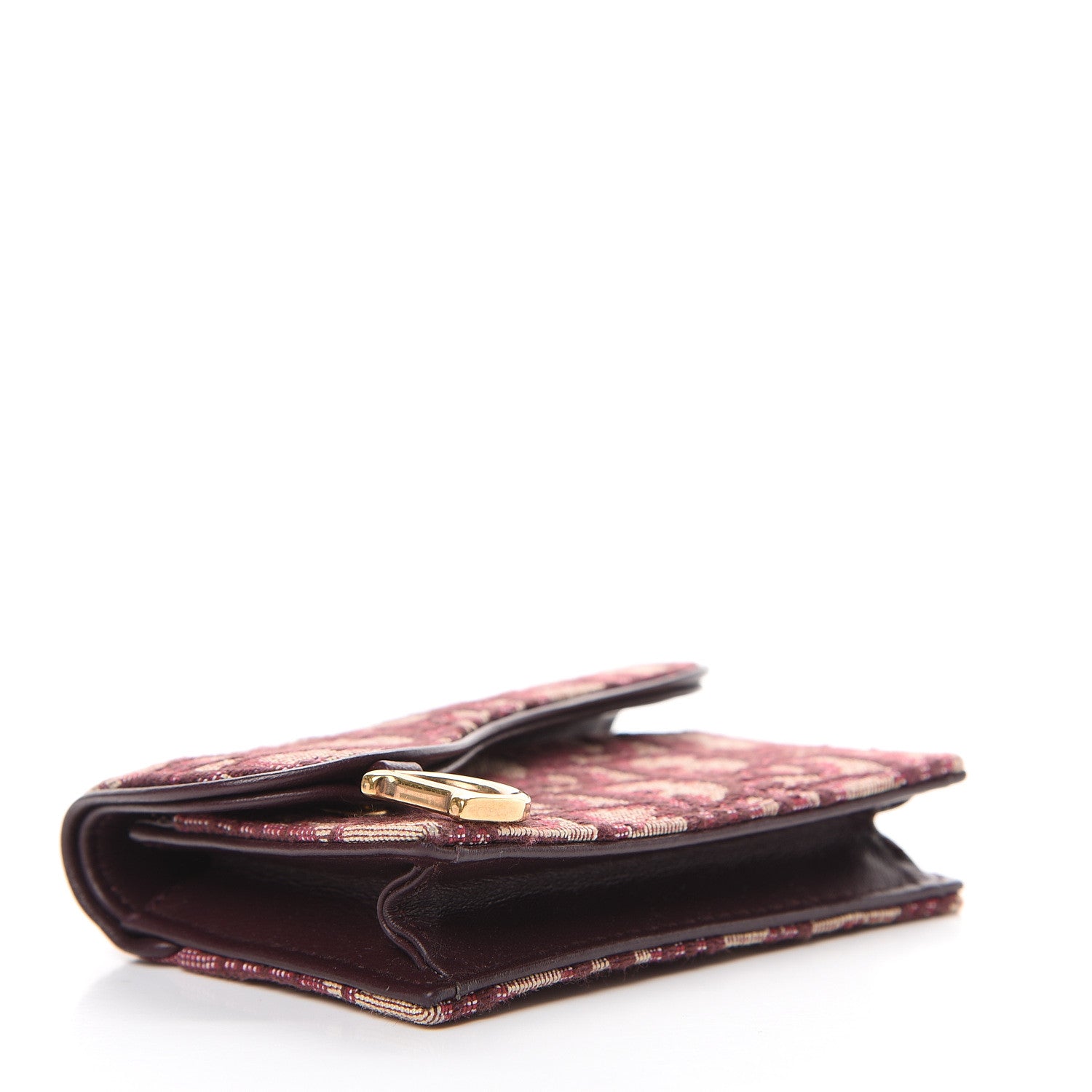 Christian Dior Oblique Saddle Card Holder Bordeaux 576634