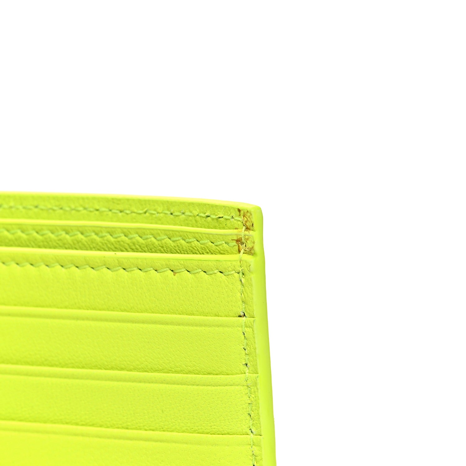 Balenciaga Grained Calfskin Logo Cash Square Bi-Fold Wallet Fluo Yellow Black 8 of 8