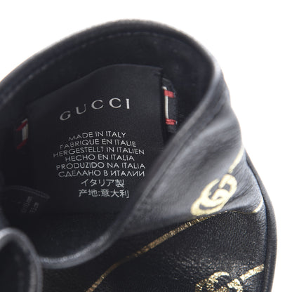 Gucci Lambskin Silk Diagonal GG Gloves 8 Black Gold 5 of 5