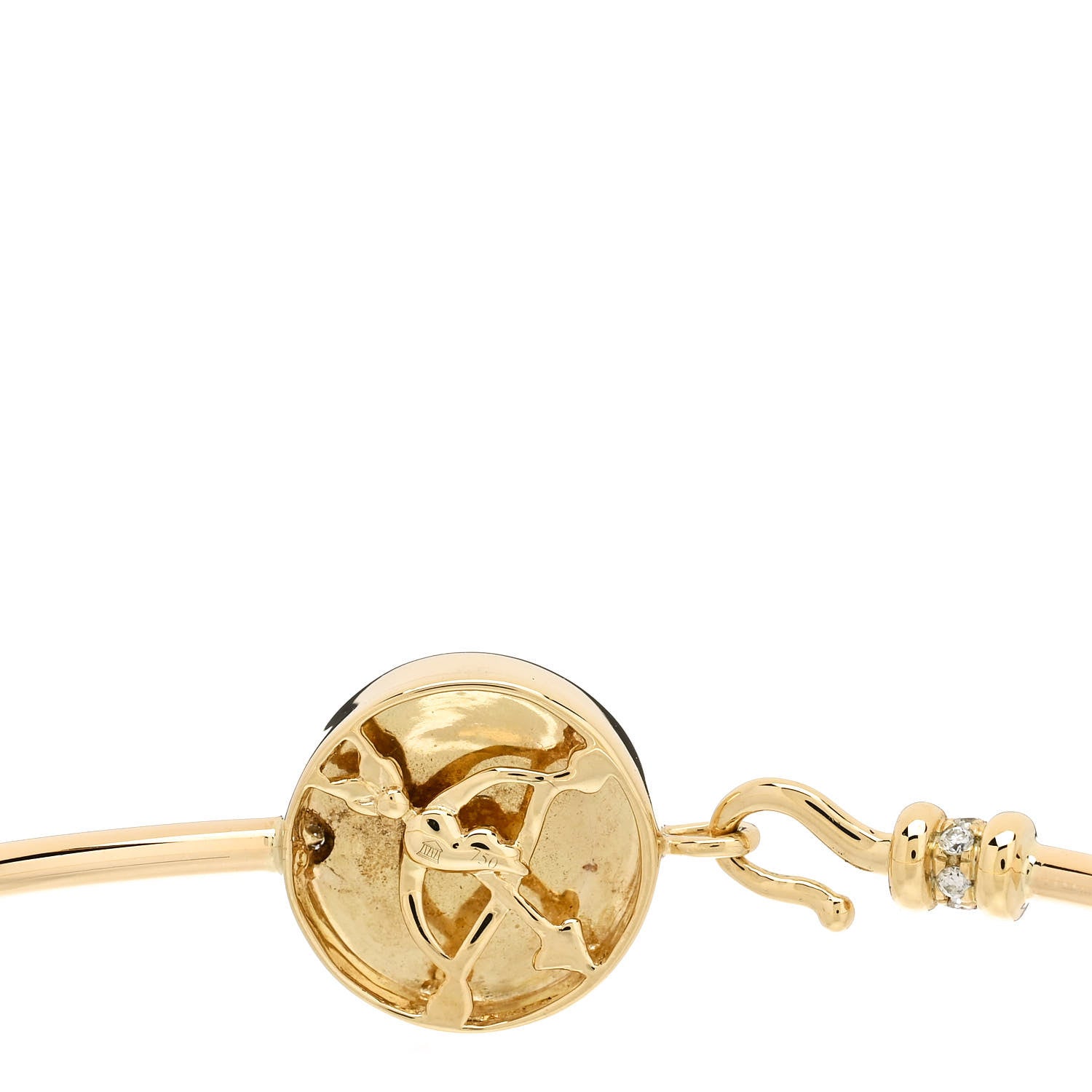 Temple St. Clair 18K Yellow Gold Diamond Pave Angel Bangle Bracelet 3 of 3
