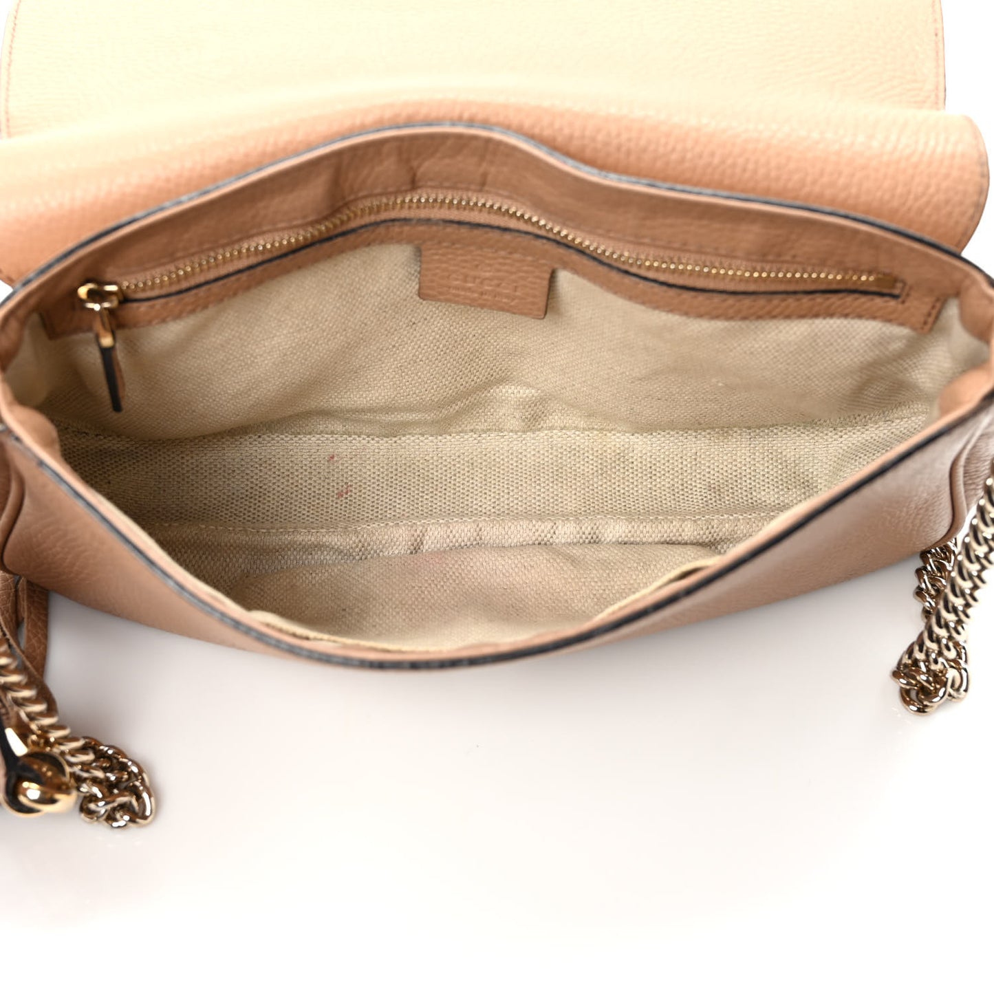 Pebbled Calfskin Medium Soho Flap Crossbody Camelia