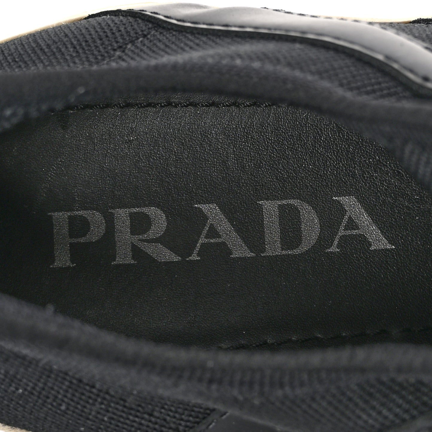 Knit Fabric Logo Womens Sneakers 37 Black White