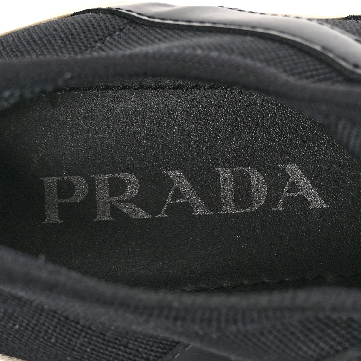 Prada Knit Fabric Logo Womens Sneakers 37 Black White 7 of 11