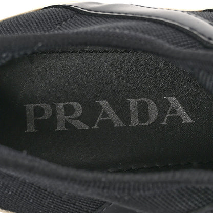 Prada Knit Fabric Logo Womens Sneakers 37 Black White 7 of 11