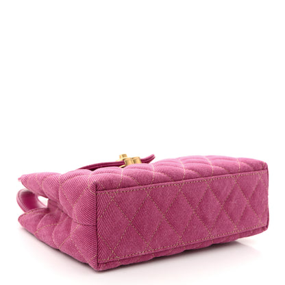 Chanel Denim Quilted Nano Kelly Shopper Fuchsia 4 of 10