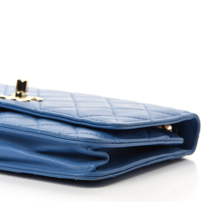 Chanel Lambskin Quilted Trendy CC Wallet On Chain WOC Blue 7 of 12