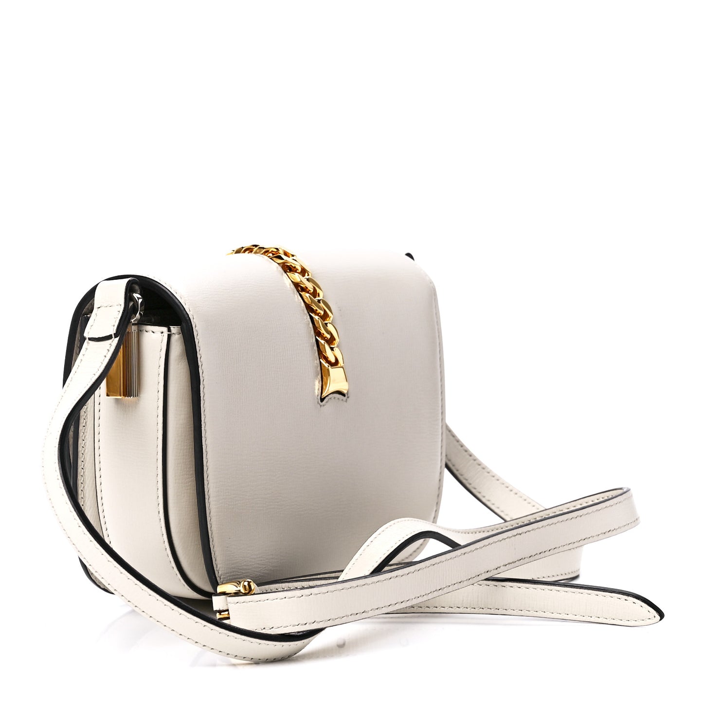 Azalea Calfskin Mini Sylvie 1969 Flap Messenger Bag Mystic White