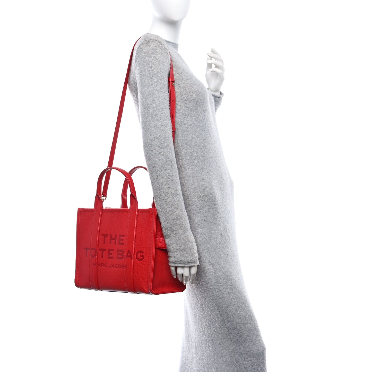 Grained Calfskin Medium The Tote Bag True Red
