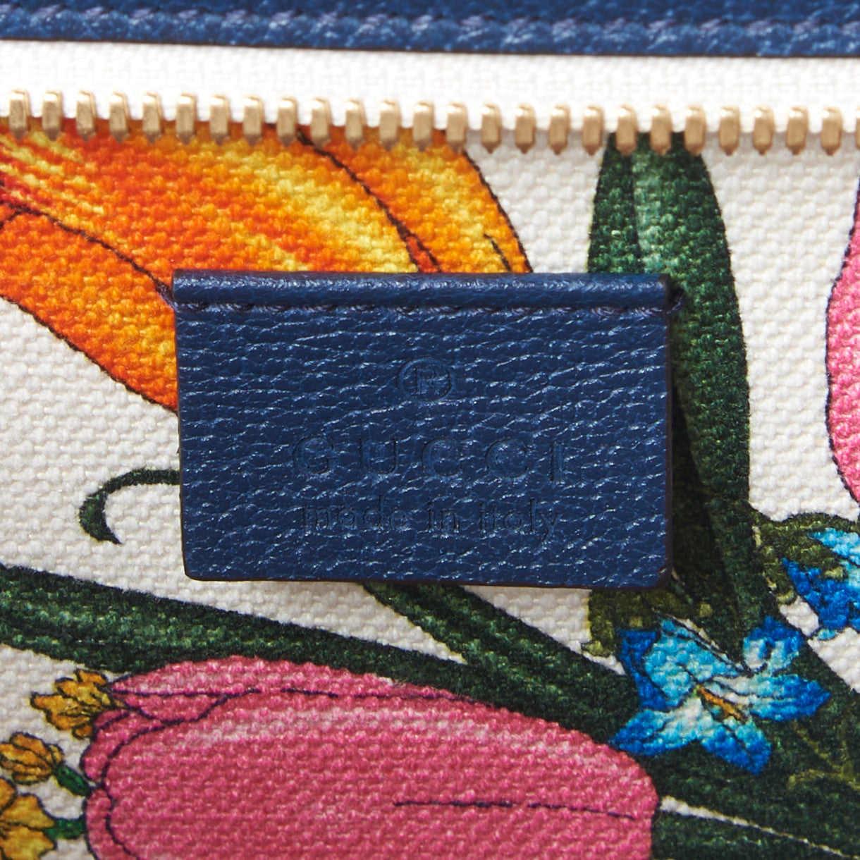 Gucci Canvas Medium Flora Tote White Multicolor Blue Agata 8 of 8