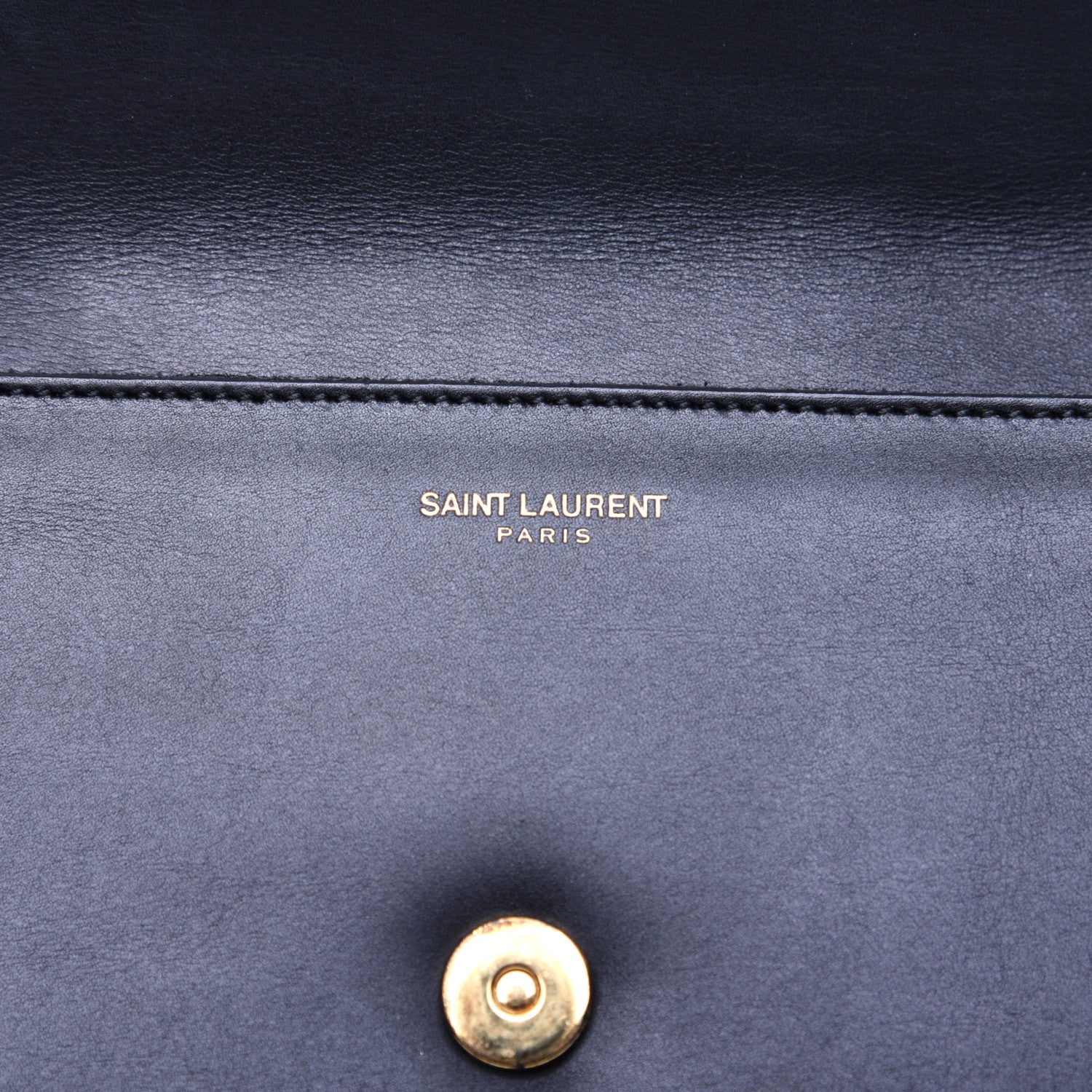 Saint Laurent Calfskin Lutetia Flap Clutch Black 8 of 13