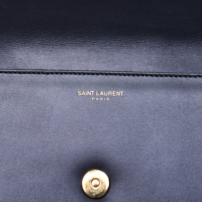 Saint Laurent Calfskin Lutetia Flap Clutch Black 8 of 13