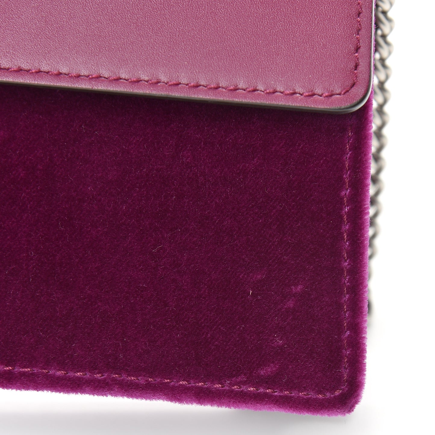 Velvet Super Mini Dionysus Shoulder Bag Fuchsia Violet Cyclamen