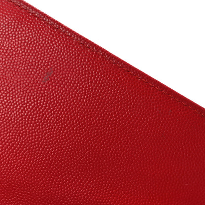 Saint Laurent Grain De Poudre Matelasse Chevron Monogram Chain Wallet Rouge Eros 9 of 14