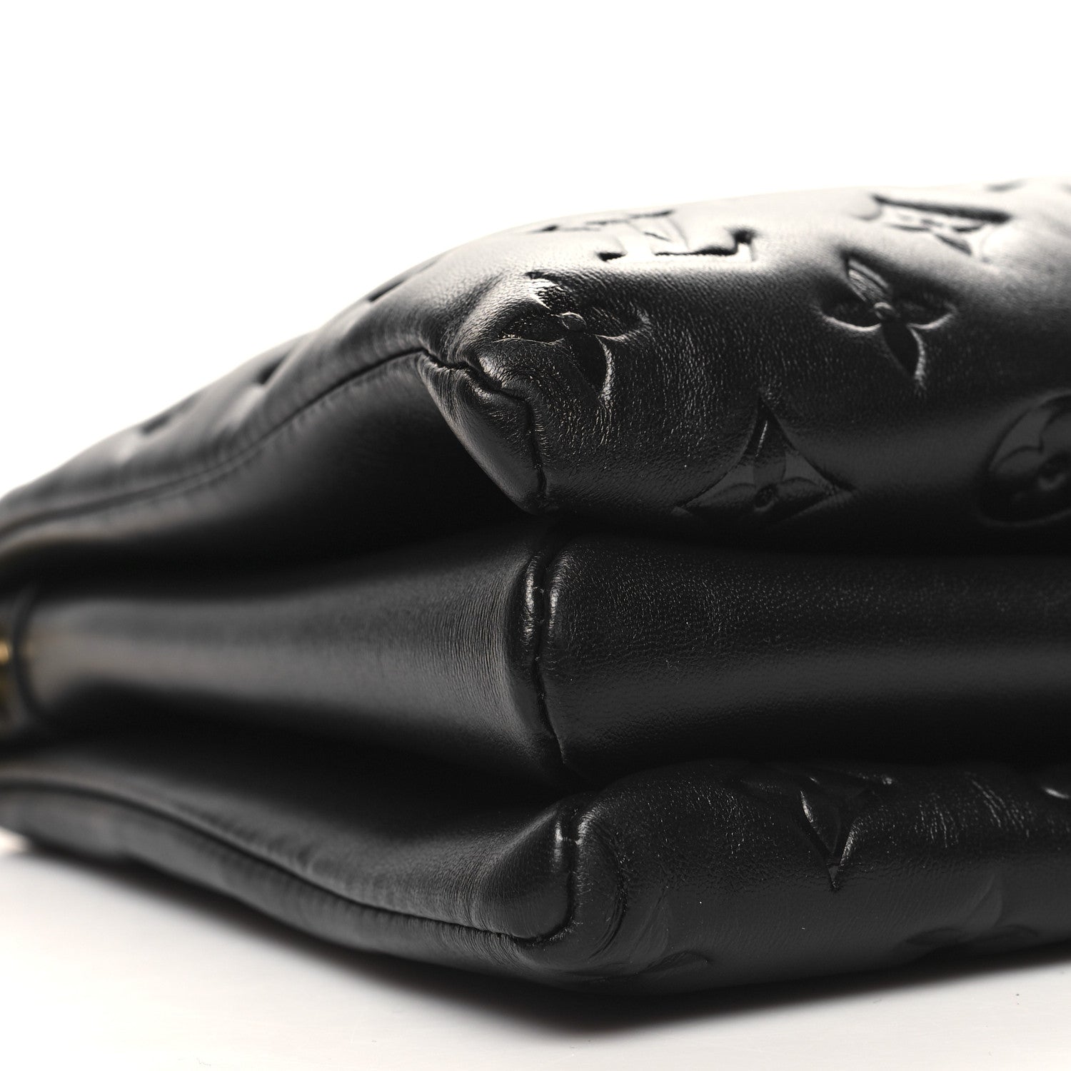 Louis Vuitton LOUIS VUITTON Lambskin Embossed Monogram Coussin MM Black 10 of 11