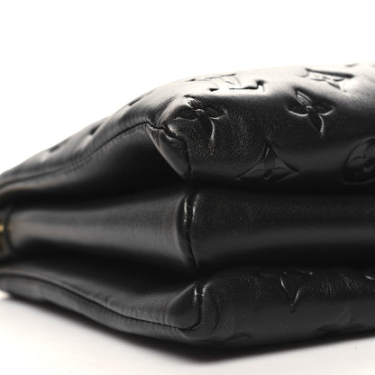 Louis Vuitton LOUIS VUITTON Lambskin Embossed Monogram Coussin MM Black 10 of 11