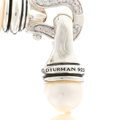 David Yurman Sterling Silver Diamond Pearl 8-8.5mm Buckle Necklace 4 of 4