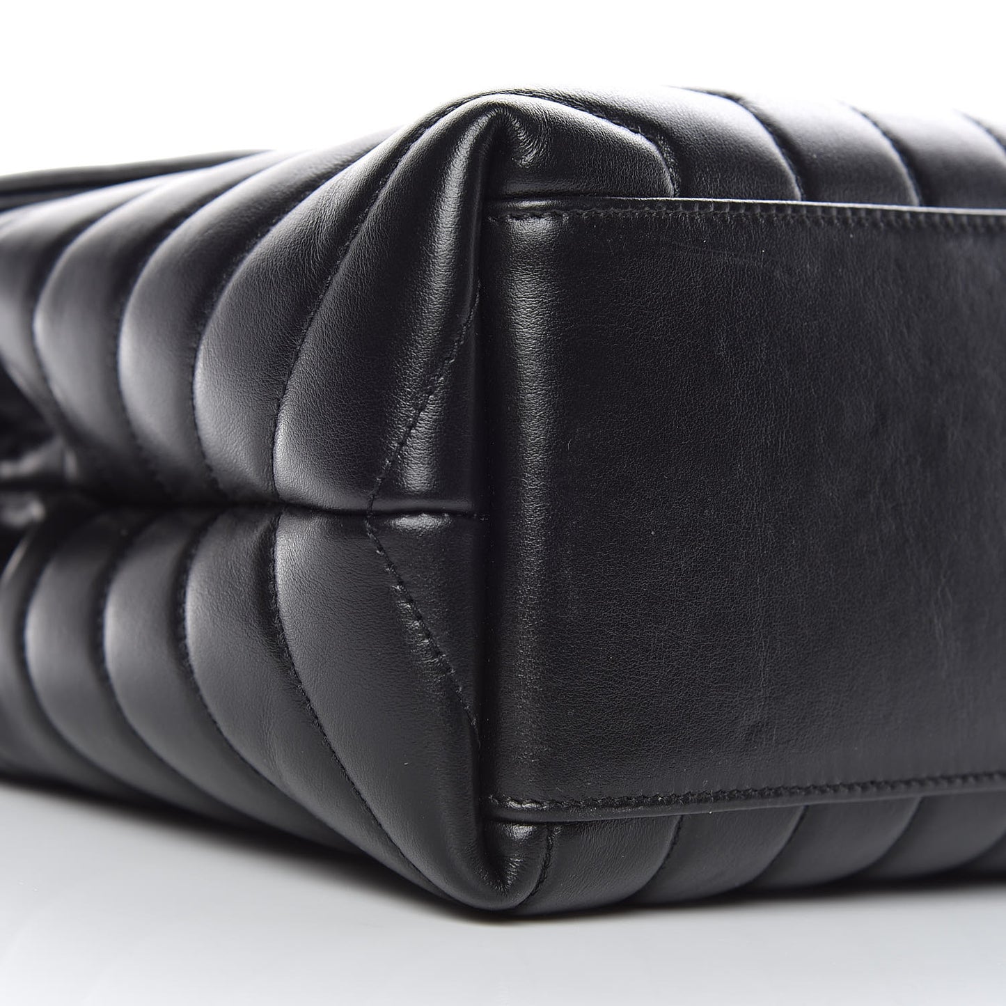 Calfskin Y Quilted Monogram Medium Loulou Chain Satchel Black
