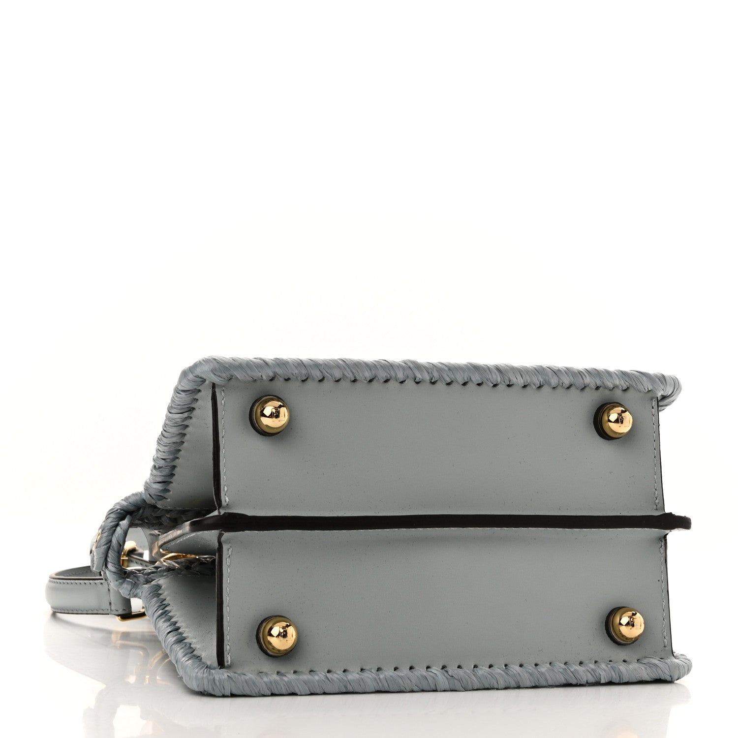 Fendi Paglia Vitello King Nappa Woven Petite Peekaboo I SEE U Satchel Anice 4 of 9