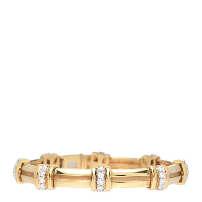 Tiffany 18K Yellow Gold Platinum Diamond Atlas Bracelet 1 of 4