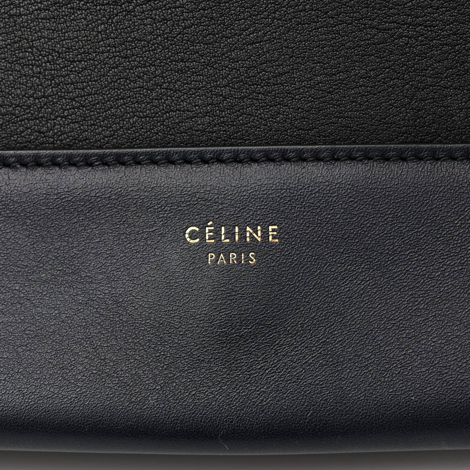Celine Shiny Smooth Calfskin Medium Frame Shoulder Bag Black Navy 6 of 10