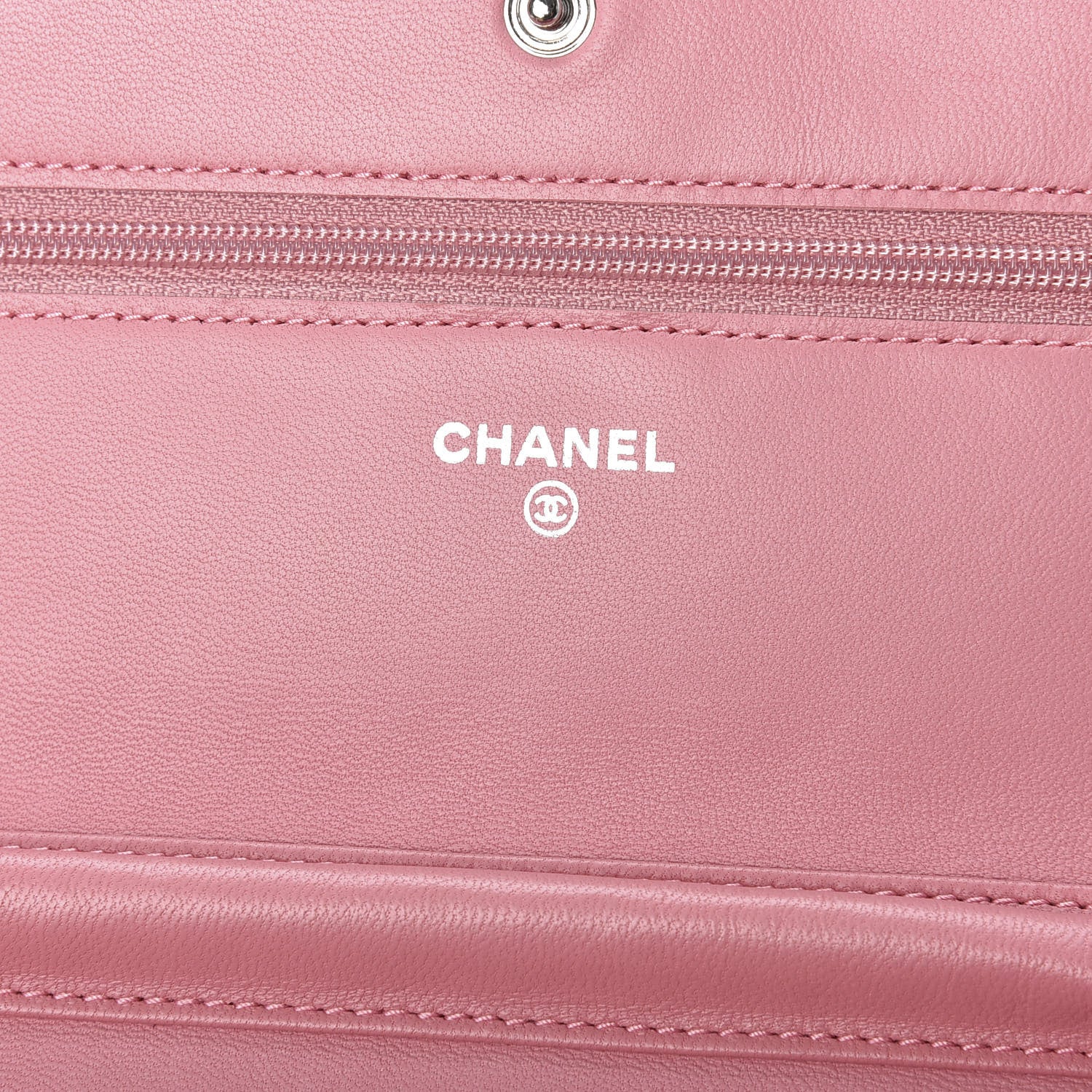 Chanel Lambskin Quilted Wallet On Chain WOC Pink 7 of 9