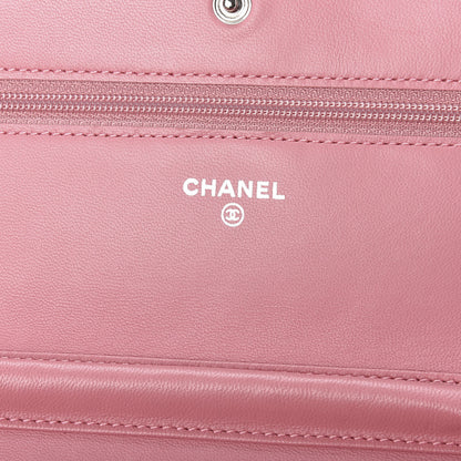 Chanel Lambskin Quilted Wallet On Chain WOC Pink 7 of 9
