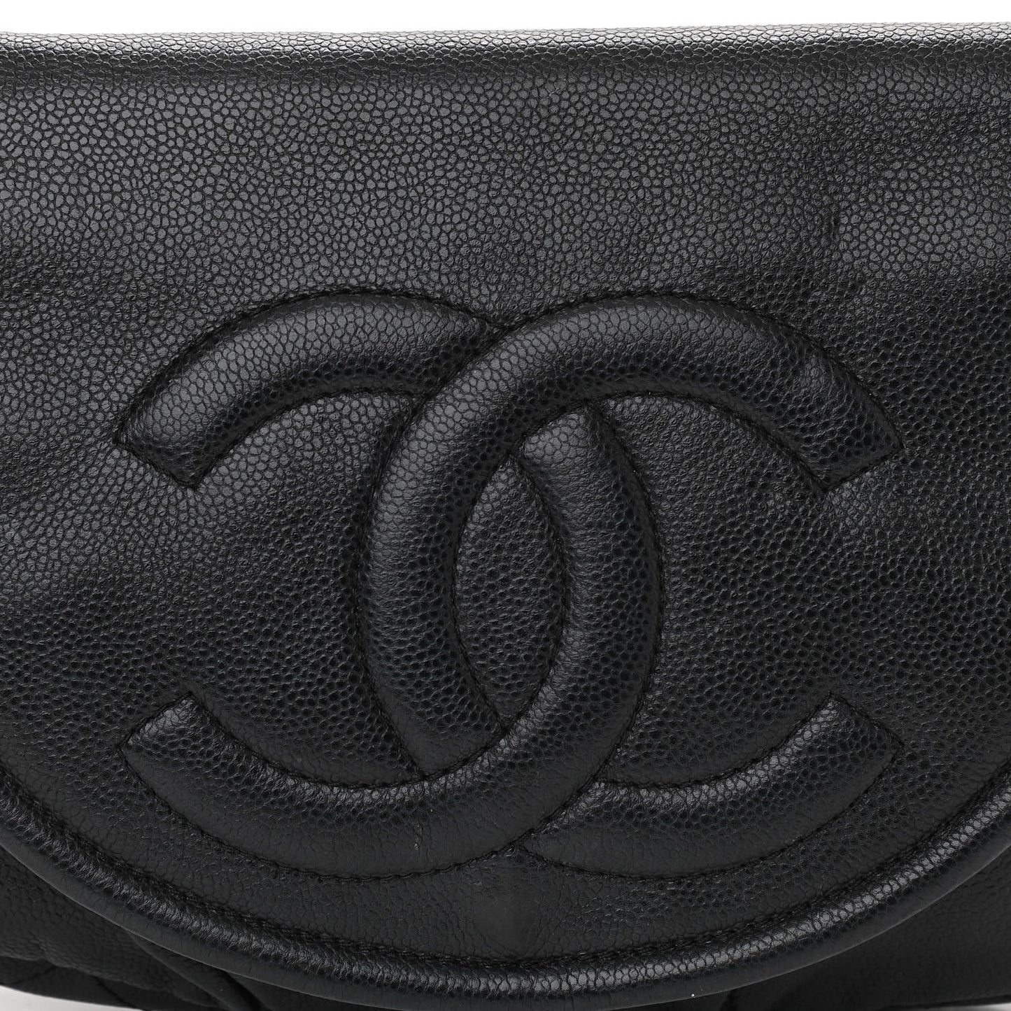 Caviar Half Moon Large Flap Black