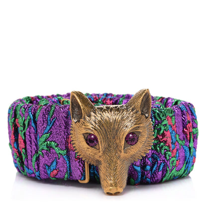 Gucci Satin Fox Head Buckle Belt Multicolor 1 of 5