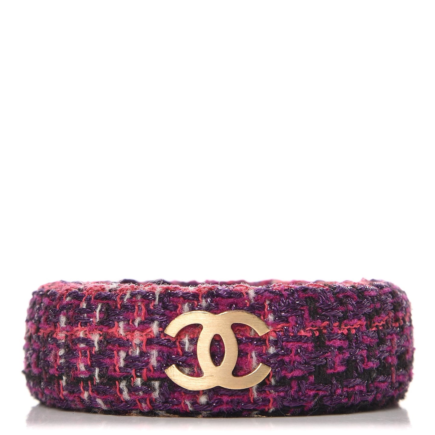 Tweed CC Wide Bangle Pink Purple Black