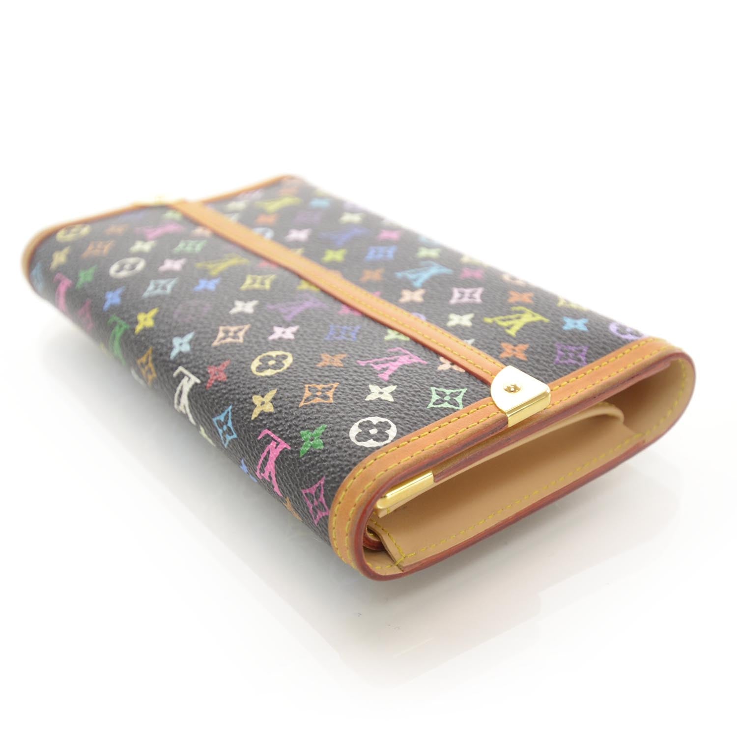 Louis Vuitton Monogram Multicolor Porte Tresor International Wallet Black 3 of 7