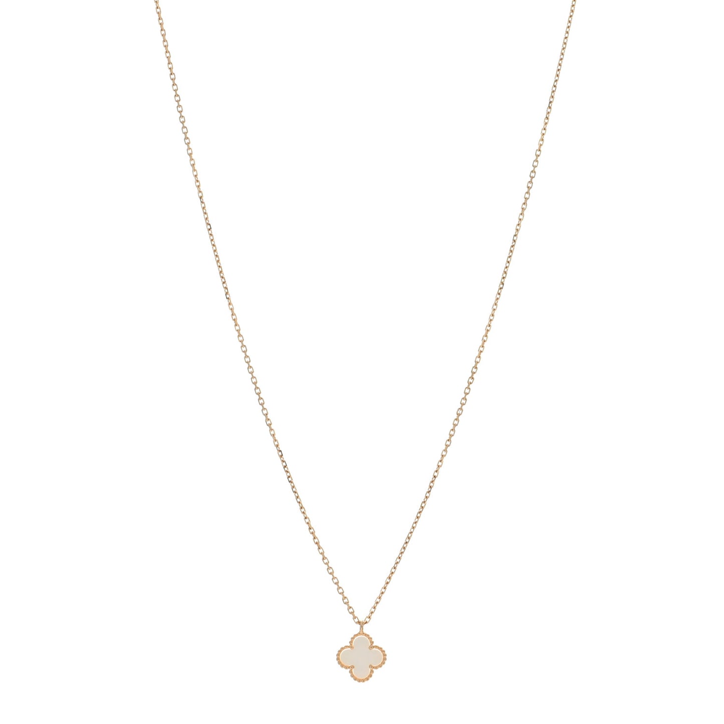 18K Yellow Gold Mother of Pearl Sweet Alhambra Pendant Necklace