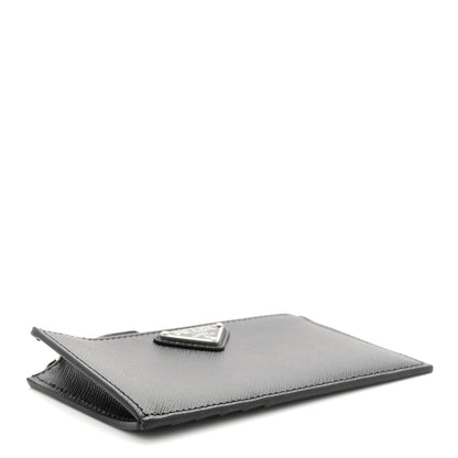 Prada Saffiano Triangle Zip Card Case Black 4 of 6