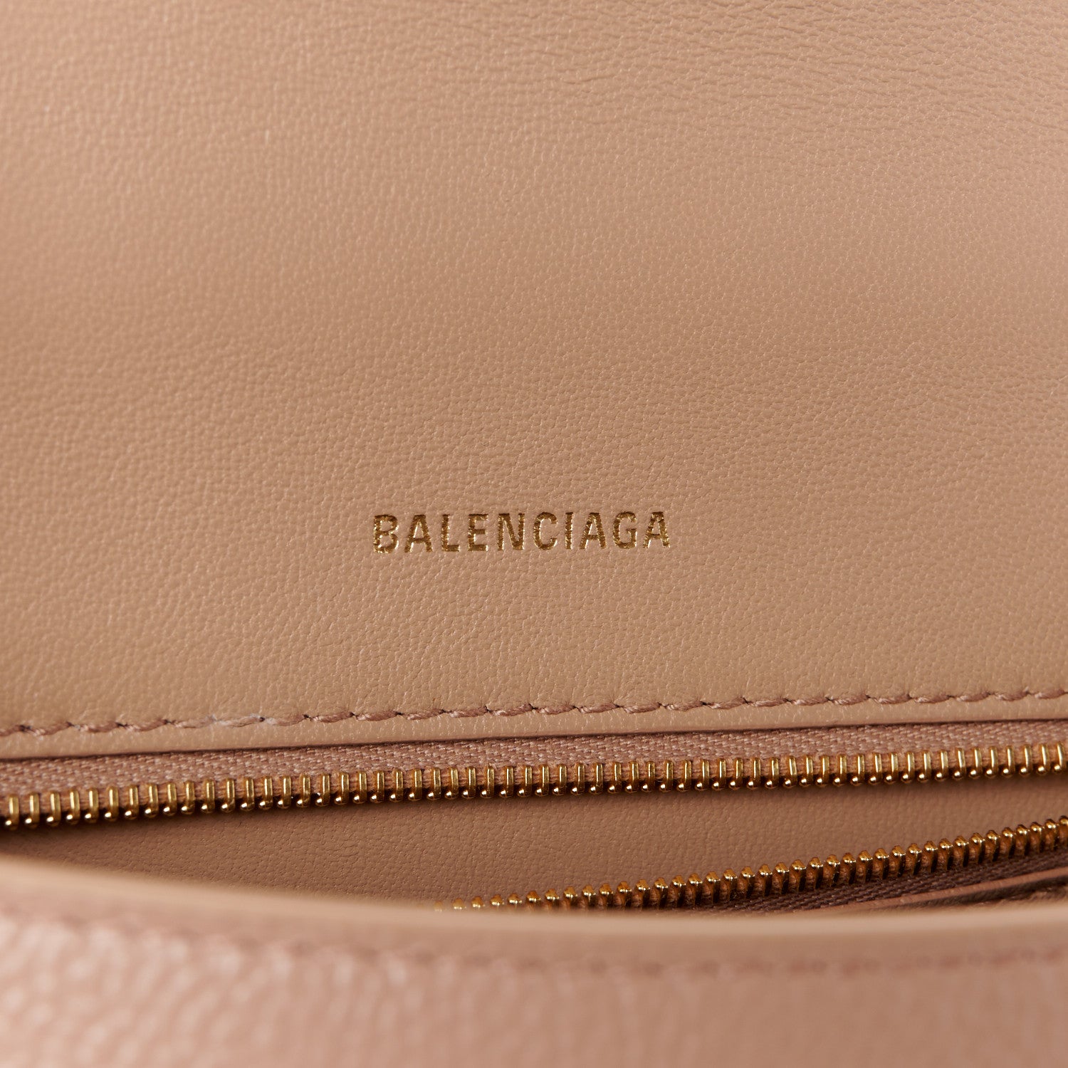 Balenciaga Grained Calfskin Small Hourglass Top Handle Bag Nude Beige 6 of 11