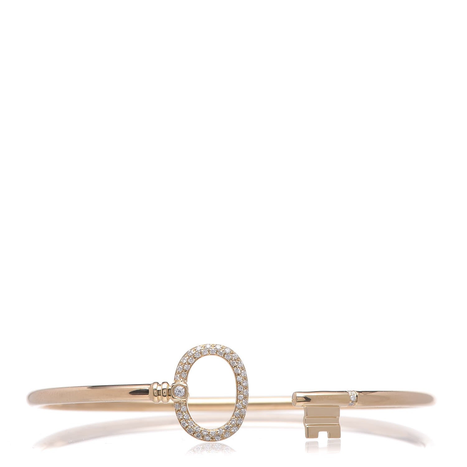 Tiffany 18K Yellow Gold Diamond Keys Wire Bracelet 1 of 5