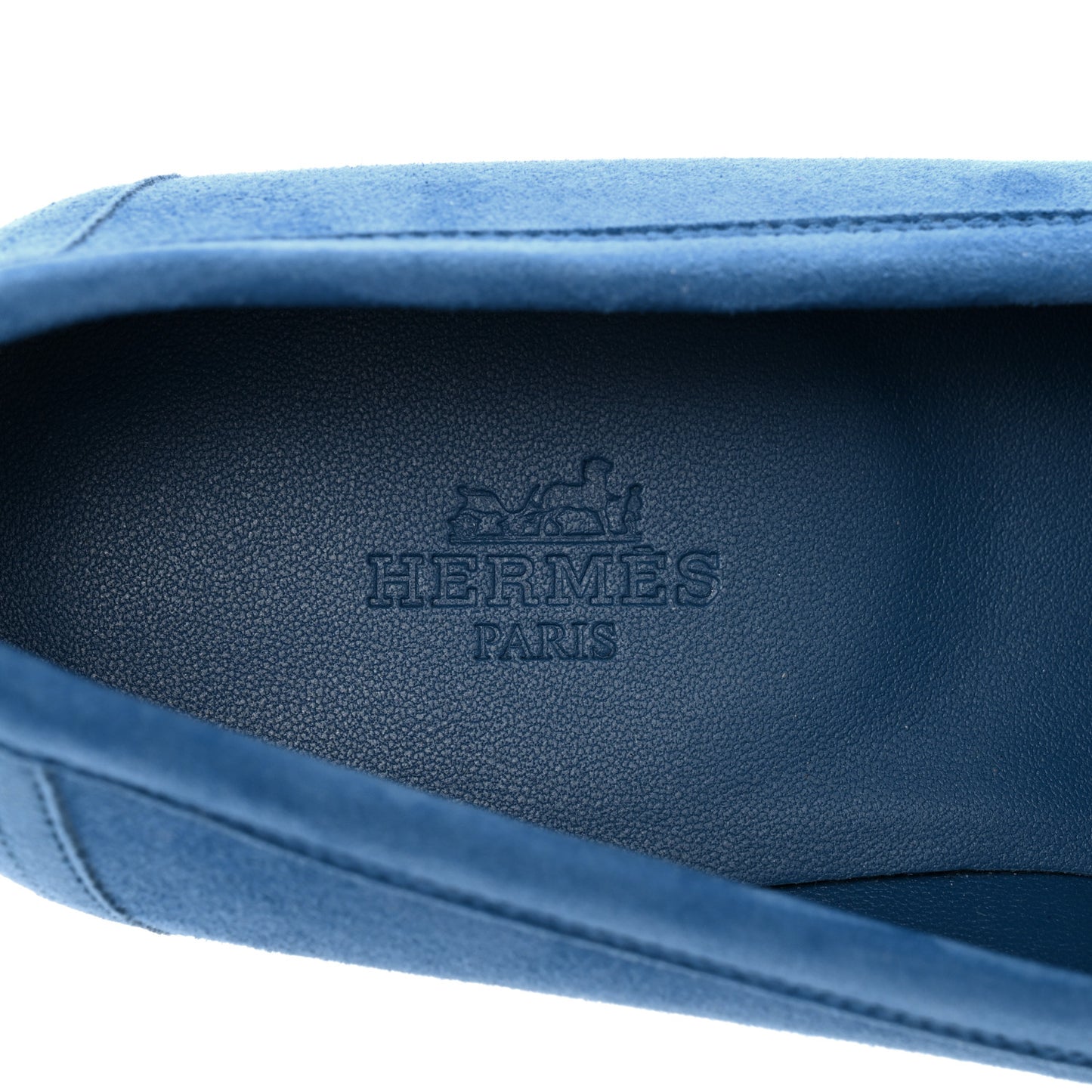 Suede Goatskin Paris Loafers 38 Bleu Bleuet