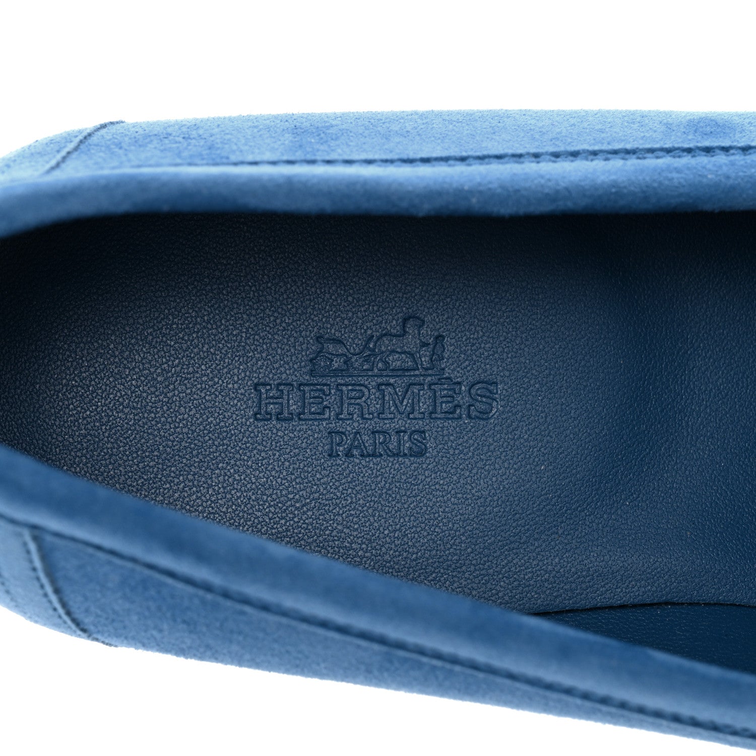 Hermes Suede Goatskin Paris Loafers 38 Bleu Bleuet 7 of 8